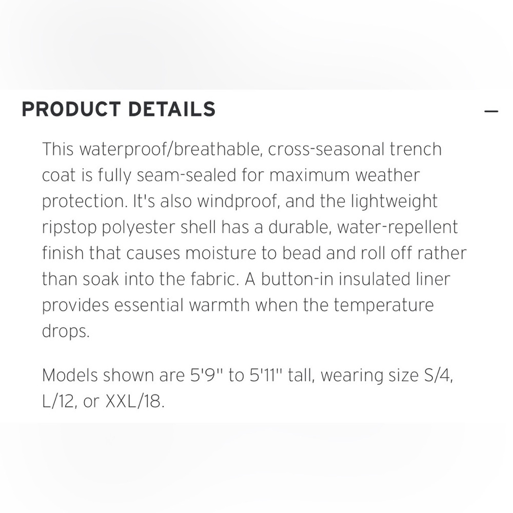 Eddie Bauer Women's Girl on the Go Insulated Waterproof Trench Coat
Black Large - Picture 13 of 16